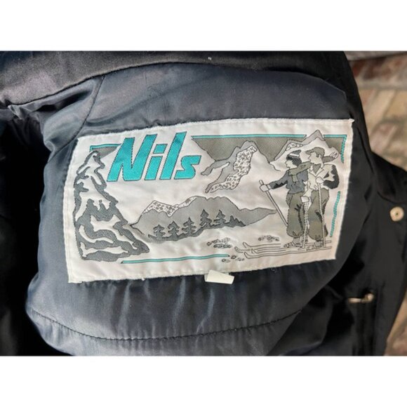 Ski Suit 1980s vintage snow suit black gray floral - Picture 10 of 16